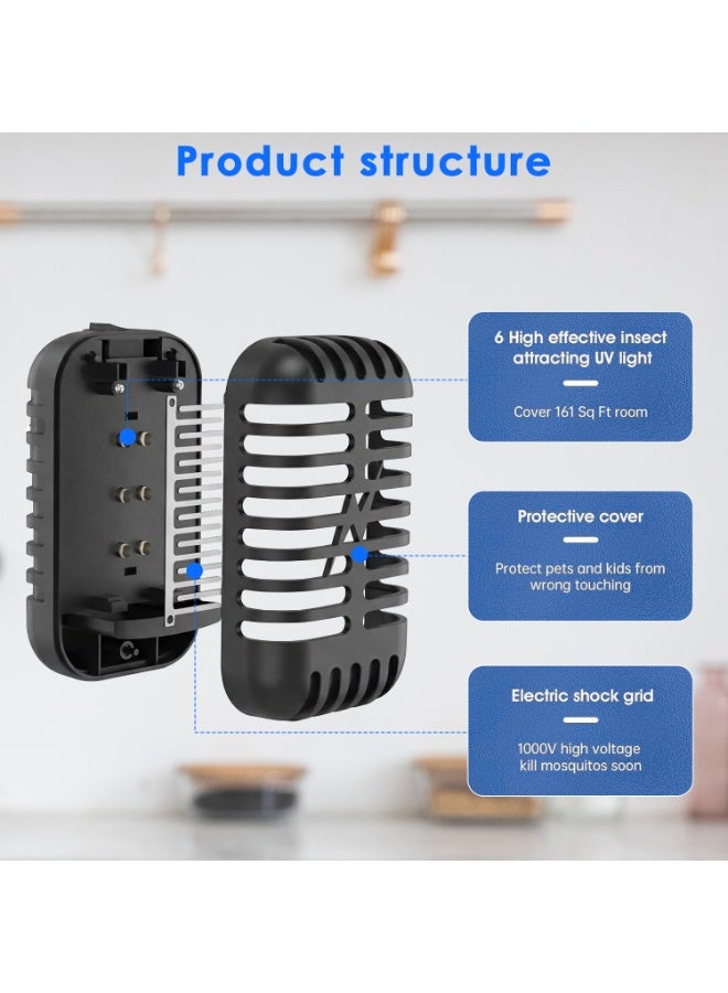 Yakiter Mosquito Killer Lamp,Fly Zapper with UV Light,Electric Mosquito Bug Zapper,Insect Trap Lamp, Indoor Plug-in Mosquito Repellent Device for Home, Bedroom, Kitchen, Office（Black） - Image 5